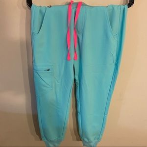 FIGS Neon Blue Jogger Scrub Pants